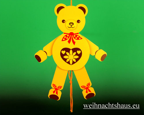 Hampelmann aus Holz Teddy Erzgebirge Hampelteddy