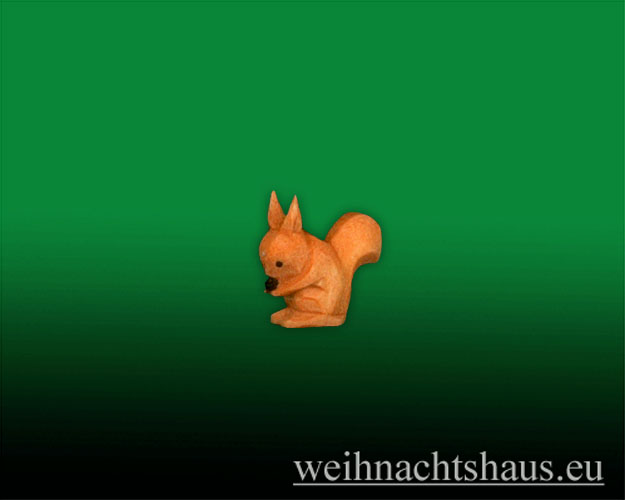 Tiere geschnitzt aus Holz Eichhörnchen geschnitzte Waldtiere Erzgebirge Eichi Miniatur