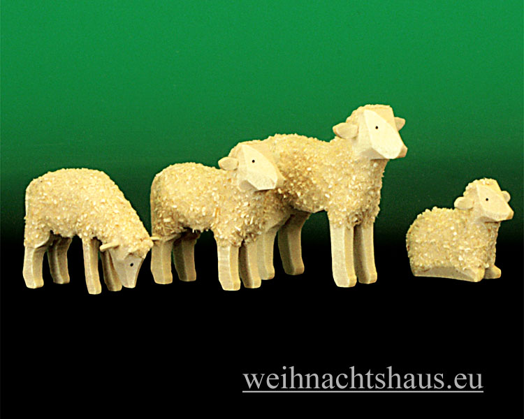 Holztier Schafe Höhe = 4cm NEU Erzgebirge Reifentier Reifenvieh Miniaturen 4 