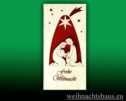 Seiffen Weihnachtshaus - Holzkarte Weihnacht Christi Geburt - Bild 1