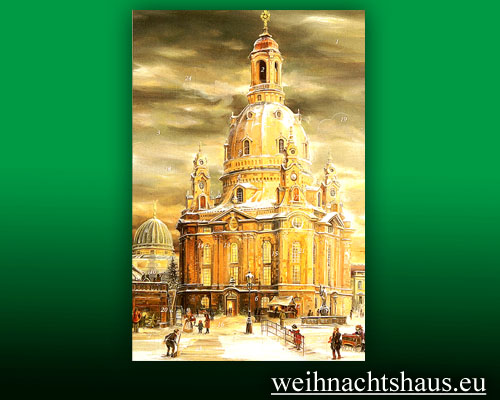 Adventskalenderkarte Dresden Frauenkirche Dresdener Adventskalender