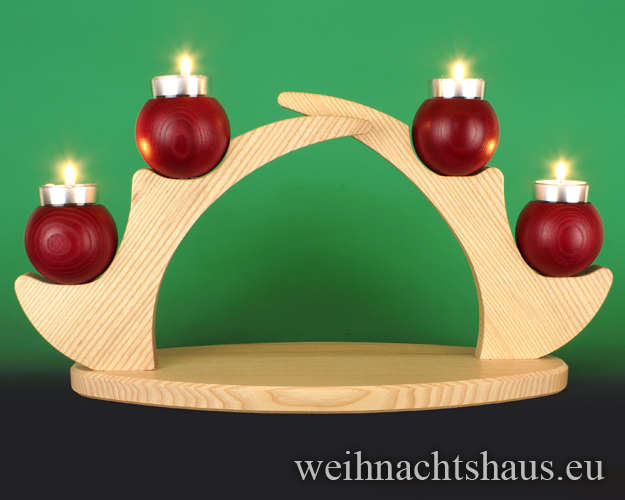 Schwibbogen modern ohne Figuren Neuheit Schwibbögen leer Teelichte moderne teelichtleuchter Deko Weihnachtsdeko Holz Seiffen Kuhnert