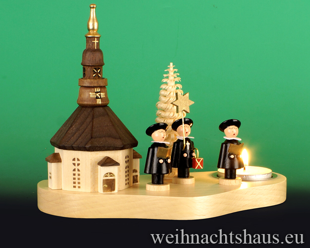 Kerzenhalter Erzgebirge Teelichtleuchter Weihnachten Seiffener Kirche