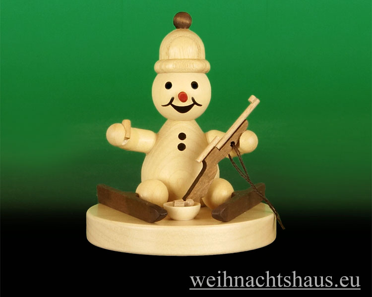 Seiffen Weihnachtshaus - .Kugelschneemann Biathlet Junior sitzend Wagner Neu 2014 - Bild 1