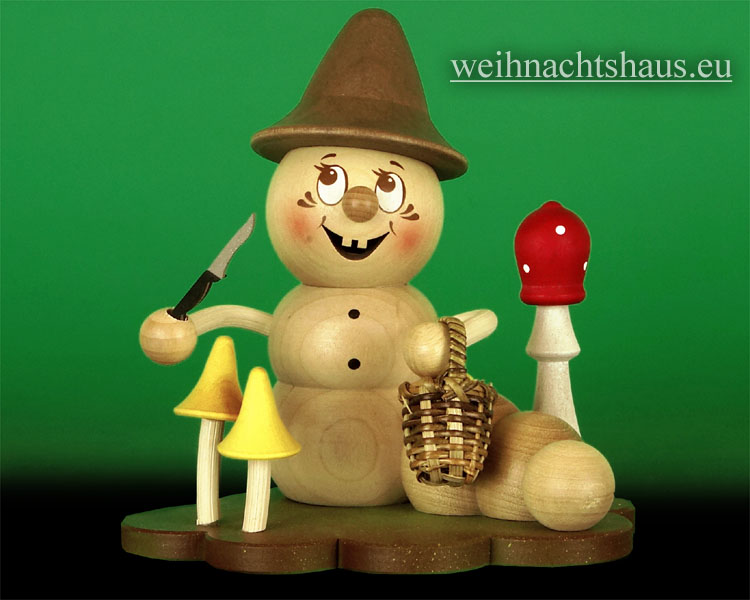 Seiffen Weihnachtshaus - <!--11-->Räuchermann Räucherwurm Erzgebirge Pilz Rudi - Bild 1