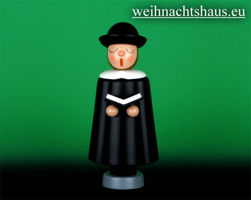 Seiffen Weihnachtshaus - Kurrendesänger 20cm schwarz mit Buch - Bild 1