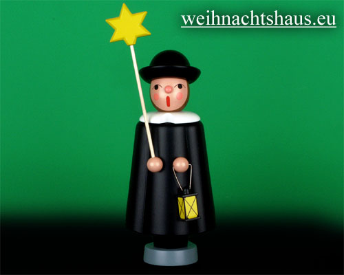 Seiffen Weihnachtshaus - Kurrendesänger 20cm schwarz mit Stern - Bild 1