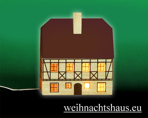 Seiffen Weihnachtshaus - Fachwerkhaus zum Beleuchten 7 cm braun - Bild 1