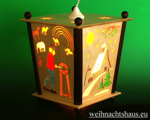 Seiffen Weihnachtshaus - Hängelaterne 4 seitig groß Seiffener Kirche - Bild 2