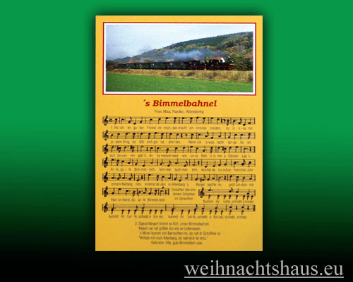 Seiffen Weihnachtshaus - Postkarte Lieder Die Bimmelbahn - Bild 1