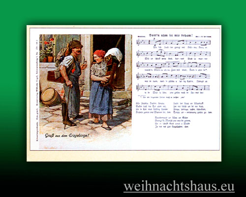 Liedpostkarten Postkarte Lieder Dort oben sind wir zu Hause