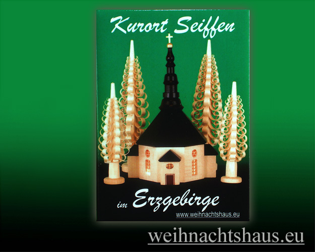 Seiffen Weihnachtshaus - Magnet Erzgebirge Kühlschrankmagnet Seiffener Kirche - Bild 1