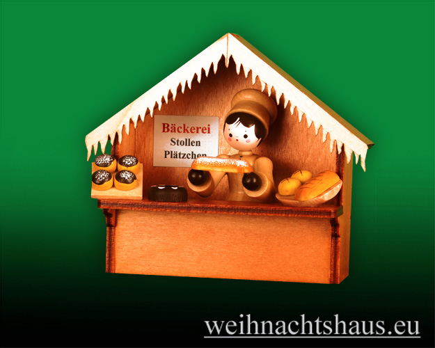 Seiffen Weihnachtshaus - Erzgebirge Winterkinder natur Weihnachtsstand Bäckerei - Bild 1
