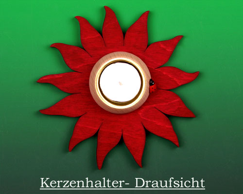 Kerzenleuchter für TeelichtTeelichtleuchter Blume rot Erzgebirge kaufen