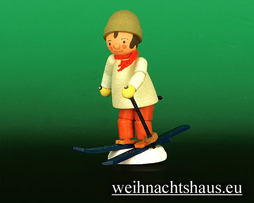 Seiffen Weihnachtshaus - Miniatur 5,5cm Junge Skifahrer - Bild 1