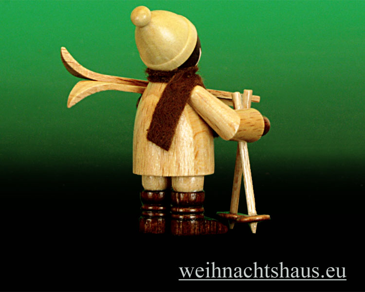 Seiffen Weihnachtshaus - Erzgebirge Winterkinder natur Skiträger waagerecht - Bild 2