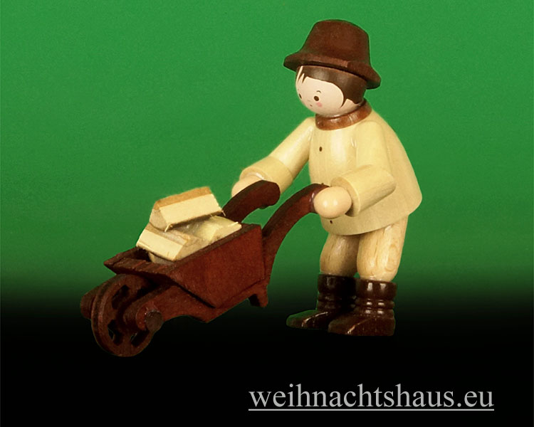 Romy Thiel Winterkinder Neuheit Erzgebirge aus Holz Thielfiguren Waldmann mit Schubkarre Winter Kinder Neuheiten günstig kaufen