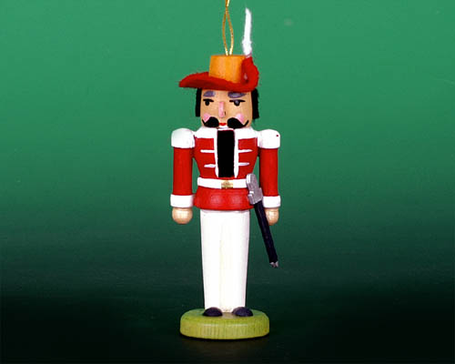 Seiffen Weihnachtshaus - Baumbehang farbig Nußknacker Musketier rot - Bild 1