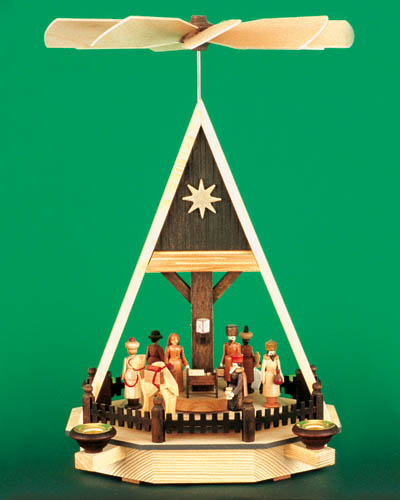 Seiffen Weihnachtshaus - Hauspyramide  Christi Geburt natur - Bild 1