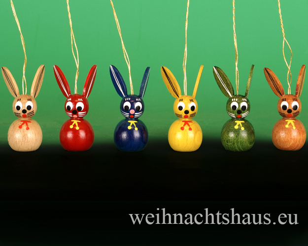 Ostern Hasen zum hängen Oster Erzgebirge Osterhäschen Figuren zum Anhängen für Strauch Osterstrauch Osterstrauß Osterbaumbehang  Hase