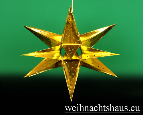 Seiffen Weihnachtshaus - Original Sebnitzer Weihnachtsstern 46 cm gold - Bild 1