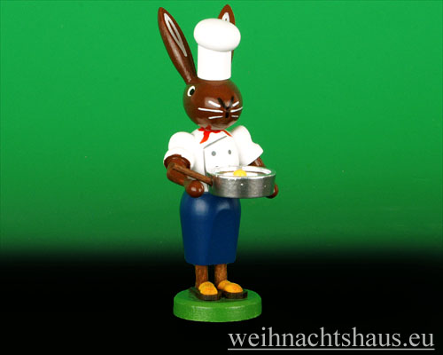 Seiffen Weihnachtshaus - Osterhase 10cm Koch - Bild 1