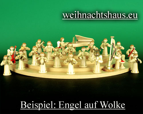 Seiffen Weihnachtshaus - Musikantenengel natur Flügel - Bild 2