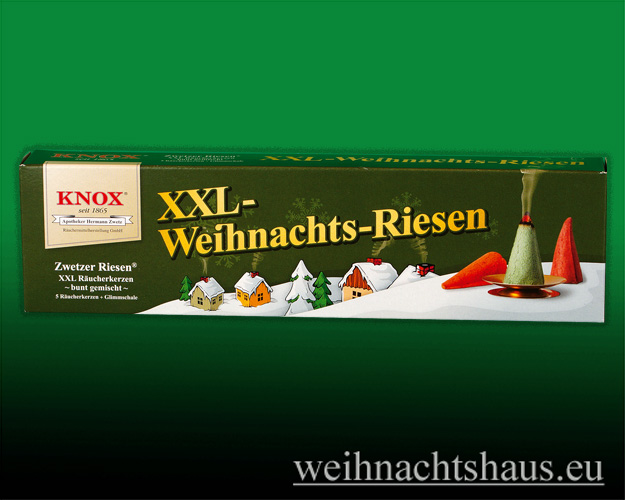 Seiffen Weihnachtshaus - Räucherkerzen Gross Knox Weihnachtsmischung XXL Raeucher-Kerze - Bild 1