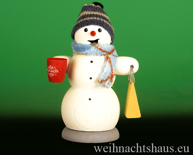 Räuchermann Schneemann  mit Glühwein Glühweintrinker Weihnachtsmarkt Glühweinschneemann Räucherglühwein