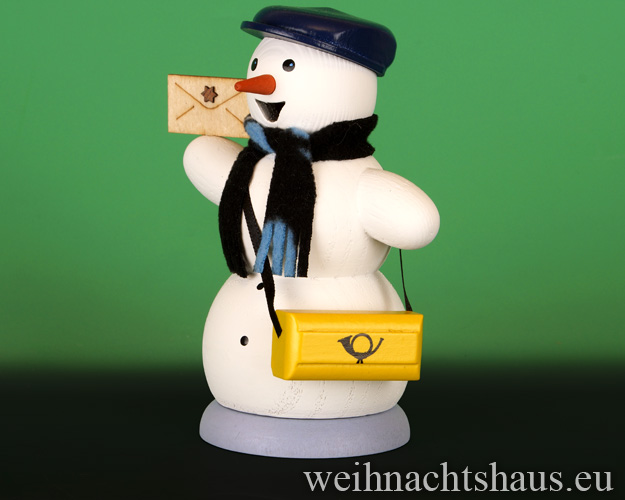 Seiffen Weihnachtshaus - <!--13-->Räuchermann Schneemann Posbote - Bild 2