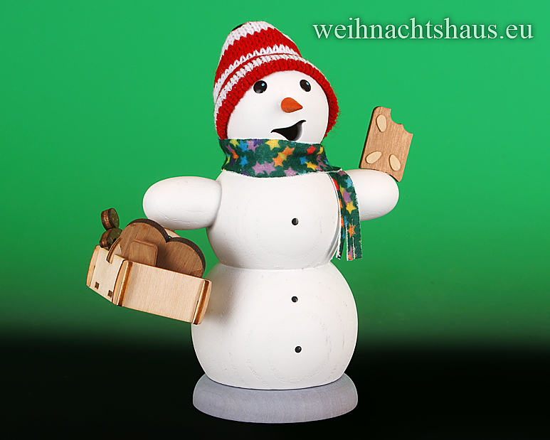 Räuchermann Schneemann Neuheit Kuhnert Lebkuchen Erzgebirge