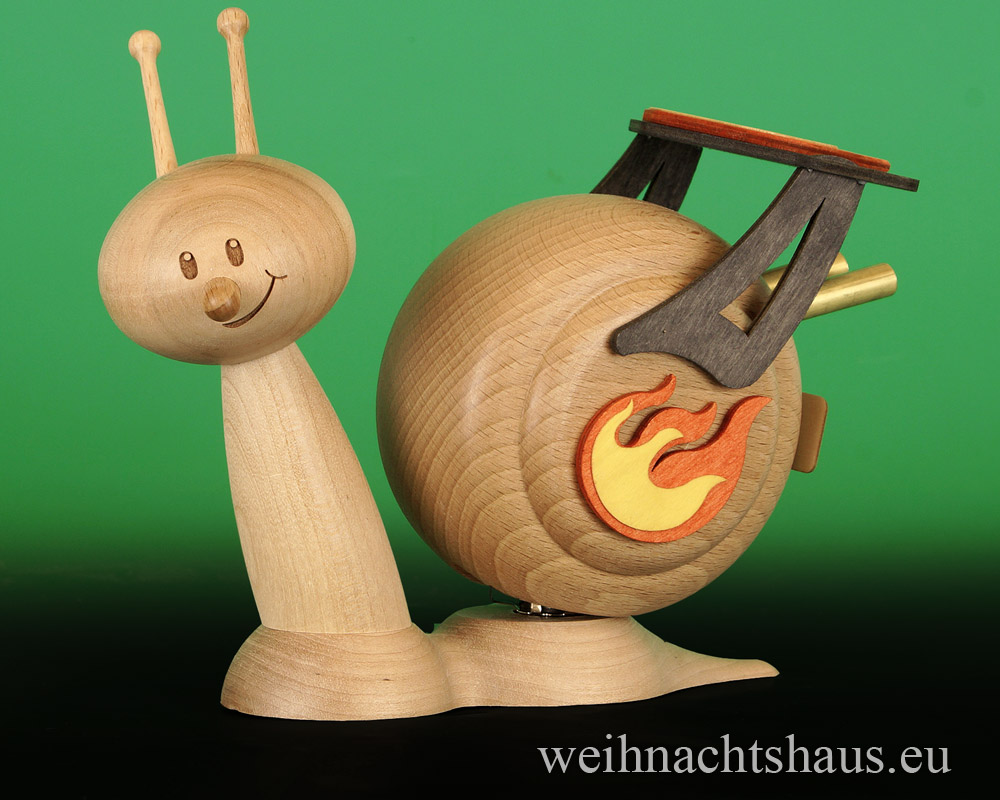 Seiffen Weihnachtshaus - <!--11-->Räucherschnecke Erzgebirge Rennschnecke - Bild 1