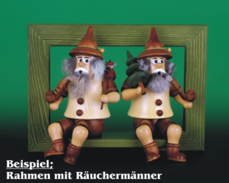 Seiffen Weihnachtshaus - <!--02-->Räuchermann Wichtel sitzend Wanderer - Bild 2