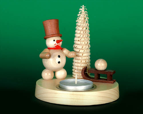 Tischdeko aus Holz Schneemannleuchter Teelichtleuchter Schneemann mit Schlitten Kerzenleuchter Teelichtkerzenleuchter Weihnachtsdeko