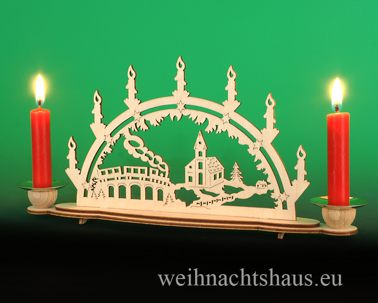 Schwibbogen für Wachskerzen Lichterbogen Kerzen Weihnachten Eisenbahn