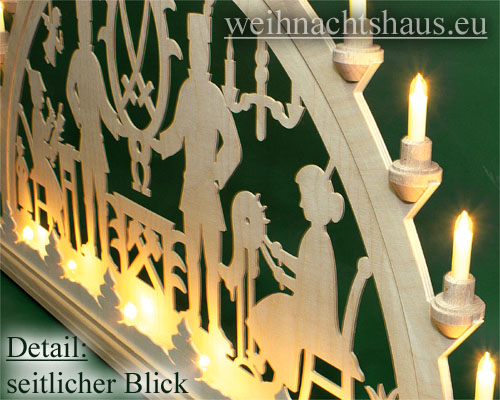 Seiffen Weihnachtshaus - Schwibbogen 20 Kerzen Bergmann 100 cm - Bild 3