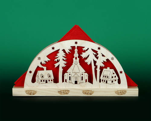Serviettenständer aus Holz Erzgebirge Serviettenhalter für Tisch Weihnachten Weihnachtsdeko Tischdeko Seiffener Kirche