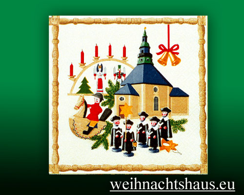 Seiffen Weihnachtshaus - Weihnachtsservietten Seiffen - Bild 1