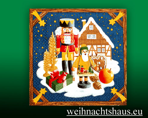 Seiffen Weihnachtshaus - Weihnachtsservietten Weihnachtsland - Bild 1