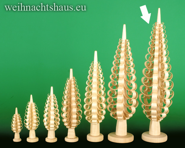 Seiffen Weihnachtshaus - Spanbaum-Erzgebirge mit gerollten Span 20cm - Bild 1