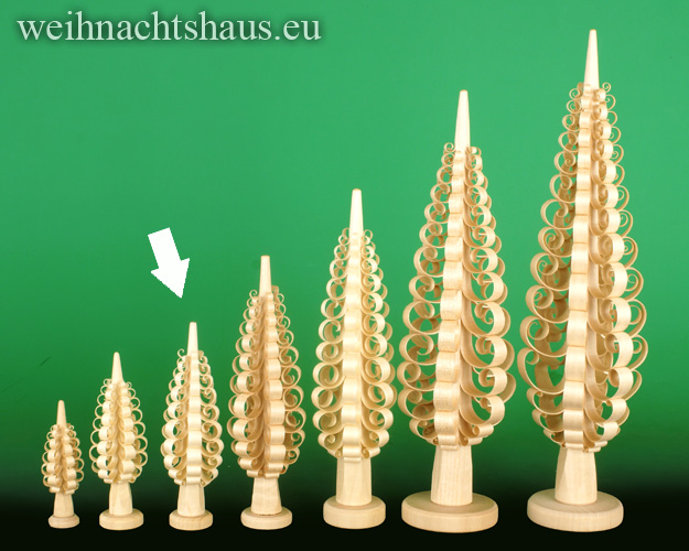 Seiffen Weihnachtshaus - Spanbaum-Erzgebirge mit gerollten Span 12 cm - Bild 1
