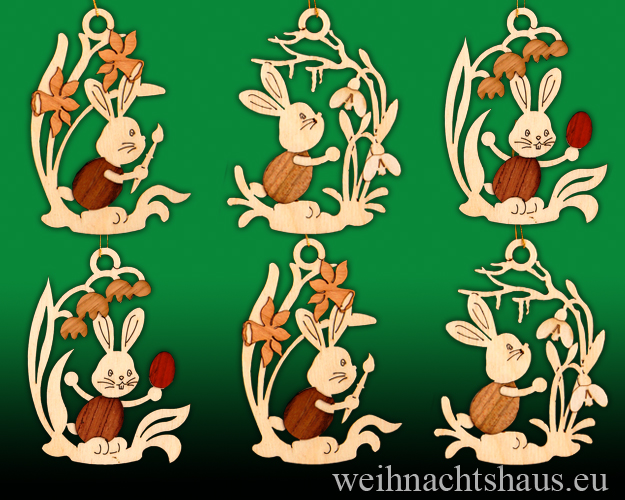 Osterhasen zum Hängen Osterdeko Behang Strauch Osterhase Anhängen Straußbehang Anhänger  Baumbehang  Laubsägebaumbehang Holdeko Ostern Blume Stupsi Osterschmuck Straußbehang Kuhnert