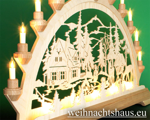 Schwibbogen Lichterbogen Schwippbogen Schwibbögen Lichterbögen Wald Forsthaus  Waldmotiv Rehe 