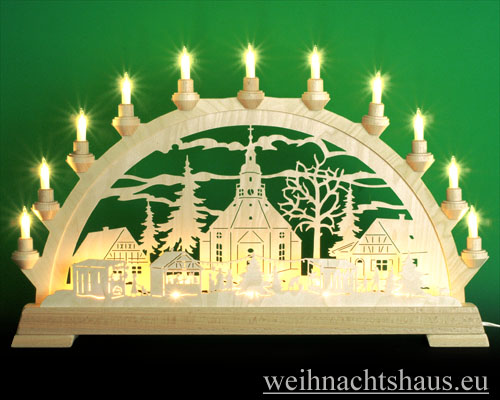 Schwibbogen Erzgebirge Seiffen Seiffener Schwibbögen Seiffner Kirche Schwibbogendeko Kirchenschwibbogen traditionell Schwibbogenkirche traditionelle Erzgebirgische hochwertig Kirchenschwibbogendeko Dorf Markt Weihnachtsmarkt  Lichterbogen  Holz Lichter M