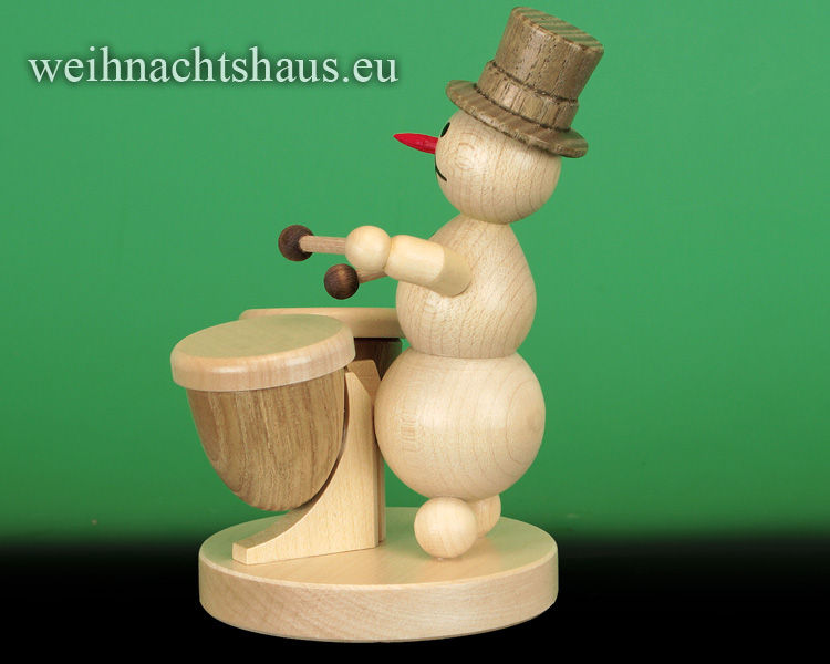 Seiffen Weihnachtshaus - .  Kugelschneemann Musikant  Kesselpauke - Bild 2