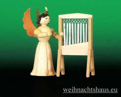 Seiffen Weihnachtshaus - Langrockengel natur Glockenspiel - Bild 1