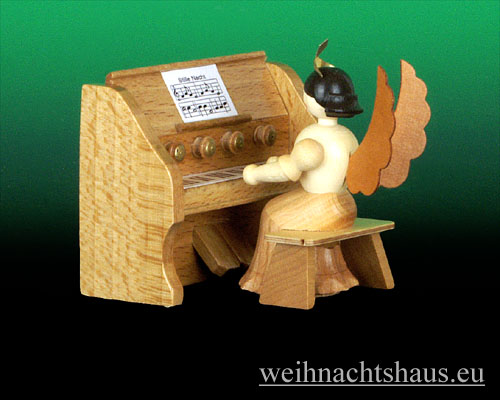 Seiffen Weihnachtshaus - Langrockengel natur Harmonium - Bild 1