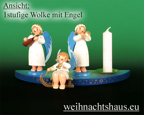 Seiffen Weihnachtshaus - Wolke farbig 1-stufig - Bild 2