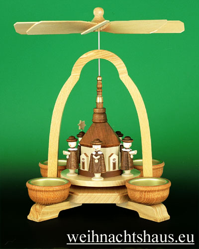 Seiffen Weihnachtshaus - Teelichtpyramide Seiffener Kirche - Bild 1