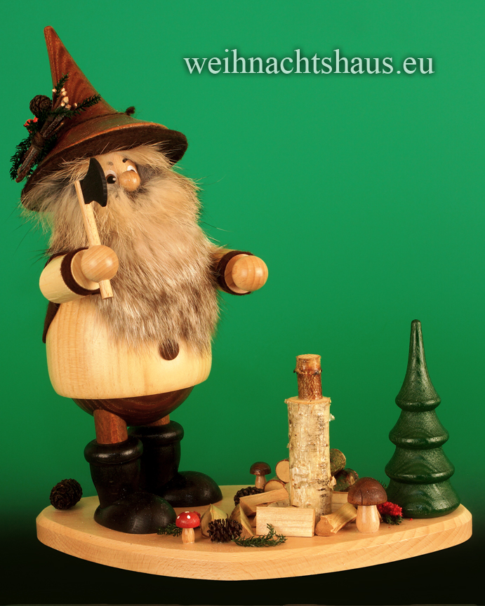 Seiffen Weihnachtshaus - <!--05-->Räuchermann Wichtel  Holzhacker-wichtel Erzgebirge - Bild 1